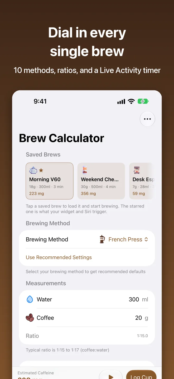 Dial in every single brew: the brew calculator